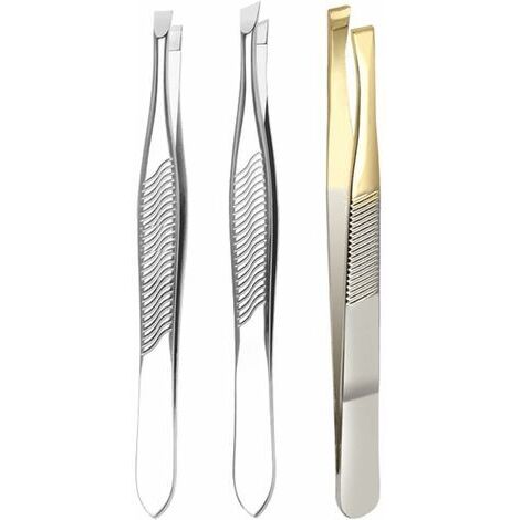 Set De 4 Pinces à épiler Jardinage - Acier Inoxydable, Longues Et Courbées - Pour Succulentes