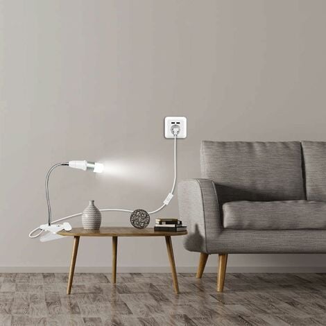 E27 Douille Ampoule à Pince avec Interrupteur,Base de Lampe de Table à LED avec Col de Cygne 360 Degrés,Clip-Sur Base de Lampe avec 1.8M Câble, pour Plantes,Aquariums,Table, Maquillage,Lecture