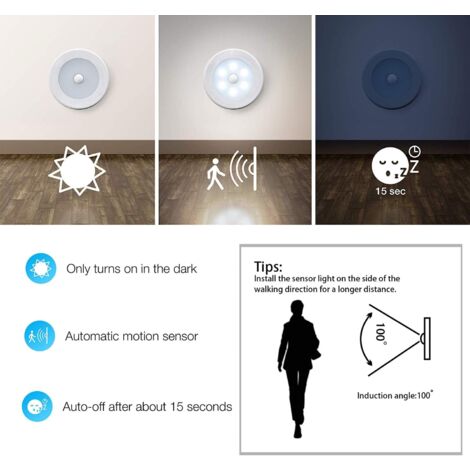 Lot De 4 Lampes à Détecteur De Mouvement Maryan | Veilleuse Automatique Pour Placard, Escaliers | Alimentation Piles
