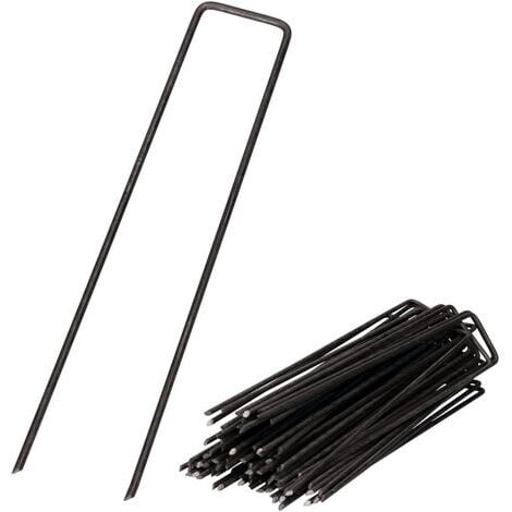 100 Pièces Fixations Pour Tissus Jardin - Rondelles Noires 6.8x6cm - Anti-mauvaises Herbes, Bâches, Filets