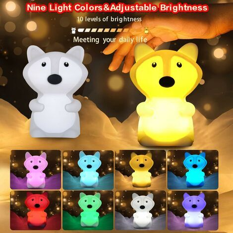 Veilleuse rechargeable pour enfants, veilleuse LED pour filles, lampe de chevet en silicone tactile pour chambre d'adulte, décoration de chambre à coucher, cadeau pour nouveau-né