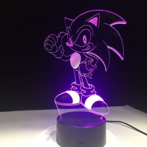 Sonic le hérisson 3D LED lampe de table veilleuse lampe de lecture cadeau pour enfants USB DE