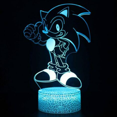 Sonic le hérisson 3D LED lampe de table veilleuse lampe de lecture cadeau pour enfants USB DE