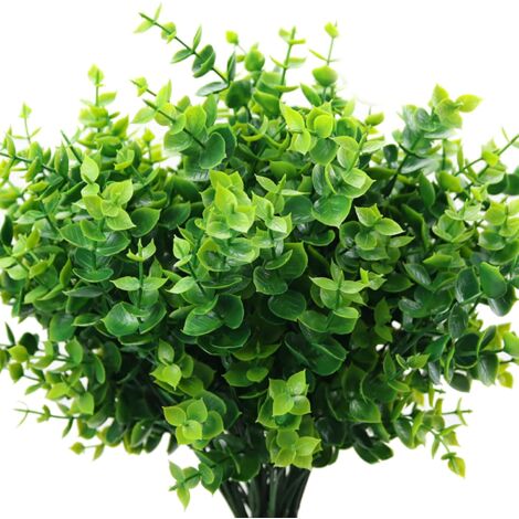 Buis artificiel (lot de 7), tiges de buis artificielles de verdure de ferme, fausses plantes et ressorts de verdure pour la ferme, la maison, le jardin, le bureau, la terrasse, le mariage et la décora