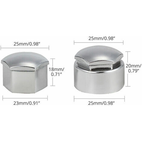 20 Capuchons D'Écrous De Roue Tadipri - 17mm, Argent Antivol