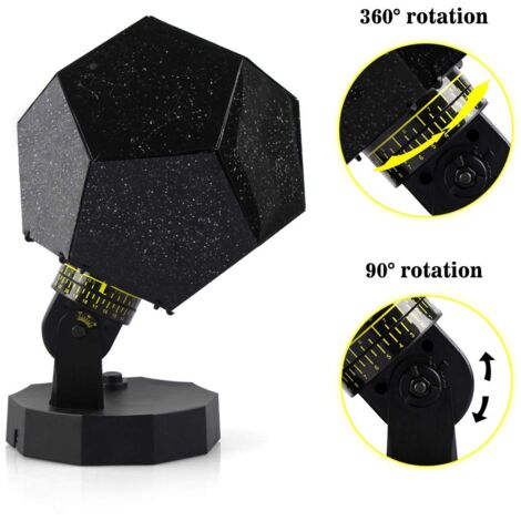 Lampe de projecteur de veilleuse de projection de ciel de science de DIY, lampe de nuit de projecteur d'étoile fantôme avec 5 COULEURS pour la chambre d'enfants adultes