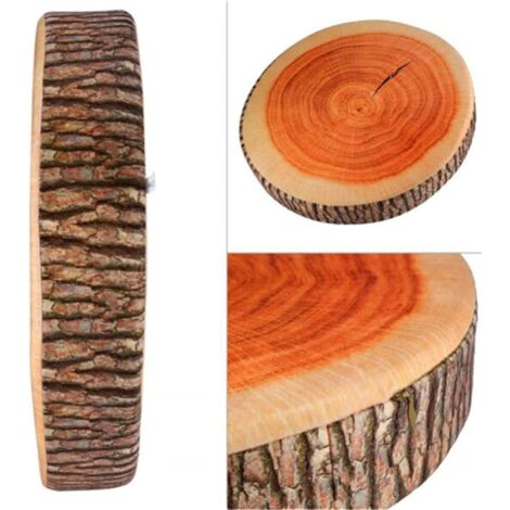 Coussin Décoratif Tronc D'Arbre FANCY - 40 Cm - Peluche Réaliste - Déco Salon