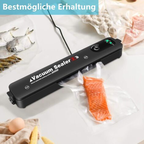 Soudeuse sous vide, soudeuse sous vide, soudeuse de film compacte avec cutter pour modes alimentaire, sec et humide, 2 rouleaux de film professionnels, films jusqu'à 28 cm de large