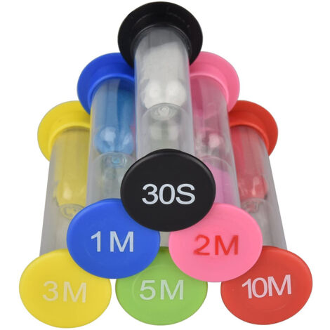 Lot De 6 Sabliers Colorés Pour Enfants - Minuteur De 2/3