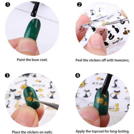 Autocollants pour ongles d'Halloween, décalcomanies pour ongles de créateur pour décorations Nail Art