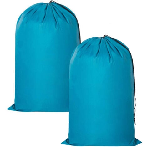 Lot de 2 sacs à linge de voyage, organiseur de vêtements sales lavable en machine, bleu