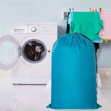 Lot de 2 sacs à linge de voyage, organiseur de vêtements sales lavable en machine, bleu