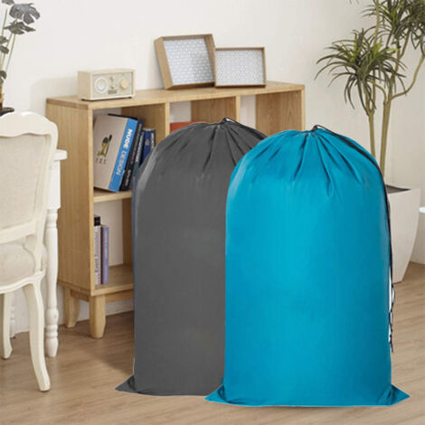 Lot de 2 sacs à linge de voyage, organiseur de vêtements sales lavable en machine, bleu