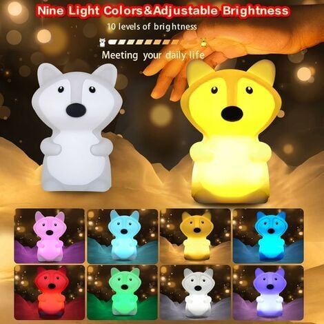 Veilleuse rechargeable pour enfants, veilleuse LED pour filles, lampe de chevet en silicone tactile pour chambre d'adulte, décoration de chambre à coucher, cadeau pour nouveau-né