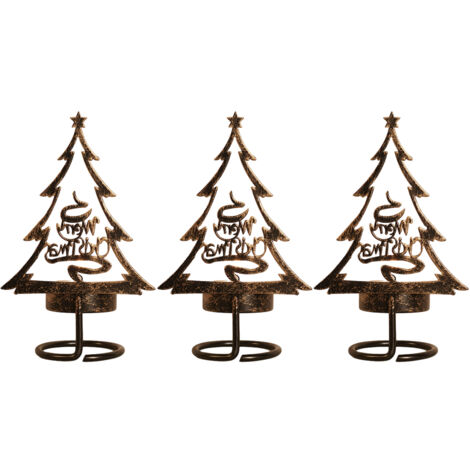 5 Supports à Chaussettes De Noël En Métal Doré - Pour Cheminée, Design Festif (renne, Bonhomme De Neige), Antidérapant
