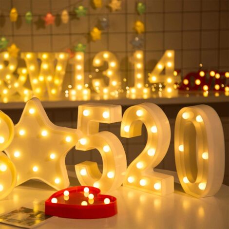 Lampe à chiffres LED, chiffres lumineux 0 à 9, décoration LED pour anniversaires, mariages, vacances, bar à la maison (5)