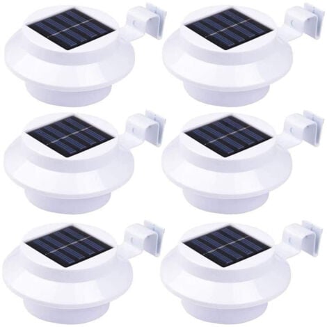[6 pièces] Lumières solaires Applique murale de jardin solaire étanche éclairage de gouttière, éclairage de chemin solaire pour maison, clture, jardin