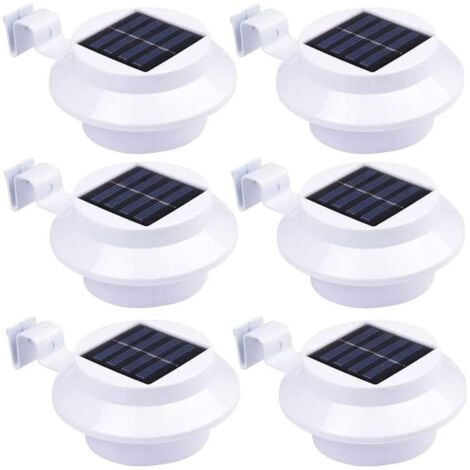 [6 pièces] Lumières solaires Applique murale de jardin solaire étanche éclairage de gouttière, éclairage de chemin solaire pour maison, clture, jardin