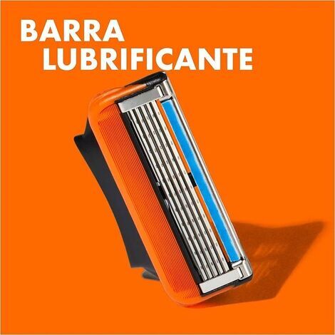 Gillette Fusion, lame per rasoio a mano libera, 16 rasature, contorni di precisione, doppie strisce lubrificanti