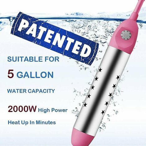 Chauffe-piscine 2000W Chauffe-bain Chauffe-eau à immersion, Tige d'ébullition en acier inoxydable avec mise hors tension automatique.