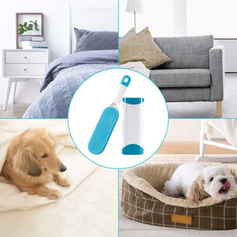 Brosse Anti Poils Animaux Chat & Chien - Brosse de Nettoyage Magique Réutilisable Enlève Poils - Brosse Poil Animaux Magique Chien & Chat de Nettoyage(vêtements/canapé/Voiture/lit), Bleu