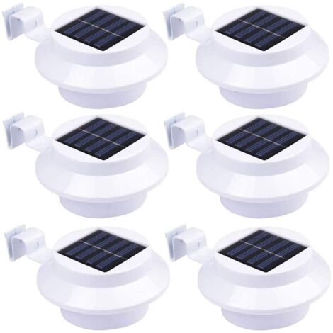 [6 pièces] Lumières solaires Applique murale de jardin solaire étanche éclairage de gouttière, éclairage de chemin solaire pour maison, clture, jardin