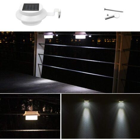 [6 pièces] Lumières solaires Applique murale de jardin solaire étanche éclairage de gouttière, éclairage de chemin solaire pour maison, clture, jardin