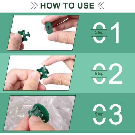 YUM Clips Torsadés Pour Serre 100 Pièces En Plastique Serre Torsion Clips Ombrage Fixation Clips