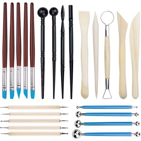 Kit 30 Outils De Sculpture Et Modelage Argile – Accessoires Complets Poterie, Modelage, Lissage Et Création Artistique