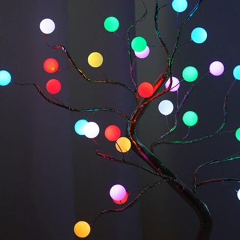 Arbre Lumineux Blanc Chaud LED Ampoules Lumières USB Bonsaï Lumières D’Arbre Lumières Décoratives pour Noël Intérieur Décoration ​Maison Fête Mariage Festival Décor(45cm/1.5ft)