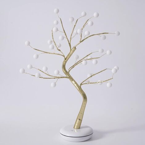 Arbre Lumineux Blanc Chaud LED Ampoules Lumières USB Bonsaï Lumières D’Arbre Lumières Décoratives pour Noël Intérieur Décoration ​Maison Fête Mariage Festival Décor(45cm/1.5ft)