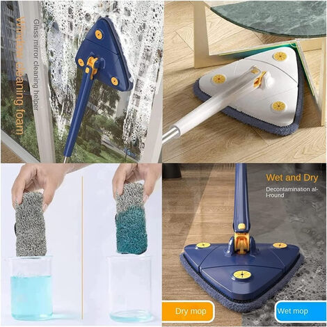 Balai Rotatif 360° Avec Manche Télescopique (78-170 Cm) - Pour Sols, Murs, Voiture, Nettoyage Humide Et Sec - 3