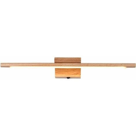 Lampe de Miroir Salle de Bain Bois Avec Interrupteur Moderne LED Applique Murale Intérieure IP44 Étanche Lampe de Coiffeuse Applique Miroir Cosmétique Coiffeuse Éclairage, 60Cm