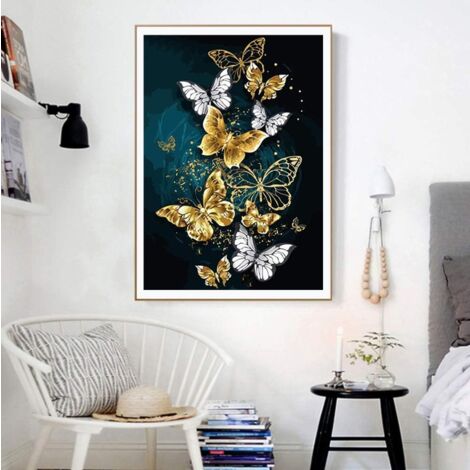 Kit Peinture Diamant 5D Fleurs Bleues - 30x40cm - Loisir Créatif Adultes Et Enfants - DIY Déco