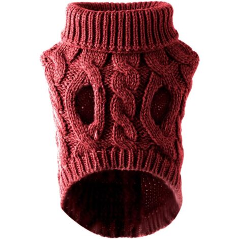 Manteau de pull pour chien manteau d'hiver en laine à tricoter doux pour animaux de compagnie pour chiens