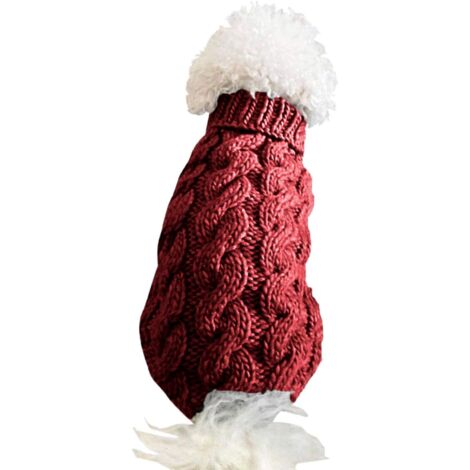 Manteau de pull pour chien manteau d'hiver en laine à tricoter doux pour animaux de compagnie pour chiens
