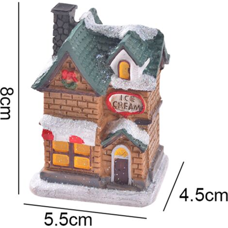 Décoration LED de scène de noël en résine, ornement de table de vacances festives