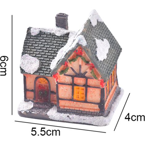 Décoration LED de scène de noël en résine, ornement de table de vacances festives