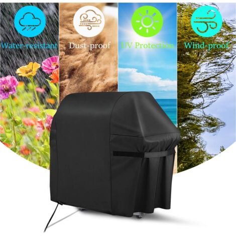 Housse de gril, housse de gril en tissu oxford étanche et anti-poussière et anti-UV housse de barbecue avec sangles auto-adhésives
