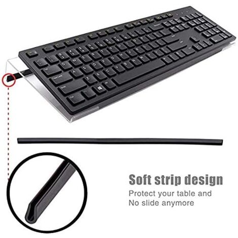 MaxGear Support de clavier en acrylique, support d'ordinateur transparent pour bureau, hauteur