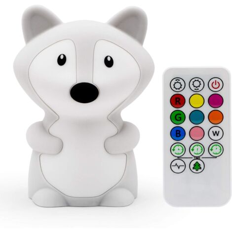 Veilleuse Enfant Chambre Lampe Veilleuse Bebe Veilleuse Renard Multicolore Rechargeable LED Veilleuse 9 Couleurs Veilleuse Bébé (Télécommande + Tactile Dimm) - Renard