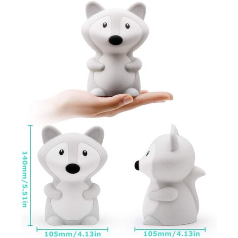 Veilleuse Enfant Chambre Lampe Veilleuse Bebe Veilleuse Renard Multicolore Rechargeable LED Veilleuse 9 Couleurs Veilleuse Bébé (Télécommande + Tactile Dimm) - Renard