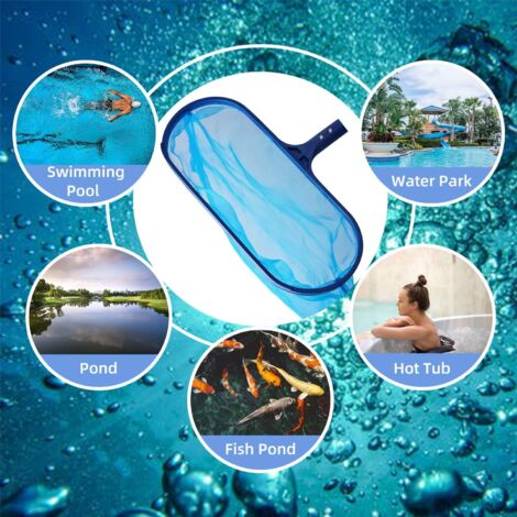 Épuisette De Piscine Avec Cadre Renforcé - Pour Perches Télescopiques 29mm - Filet 44x32.5cm Pour Feuilles Et Débris