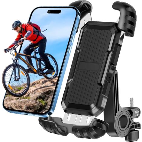 EOUIAV Support Téléphone Vélo/Moto 360° - Anti-Vibration Silicone (4.5-6.8 Pouces)