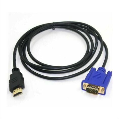 Cable et adaptateur pour vidéosurveillance Cable de conversion HDMI vers VGA 1080P Cable HDMI vers VGA Adaptateur 1,8 m (sans puce)