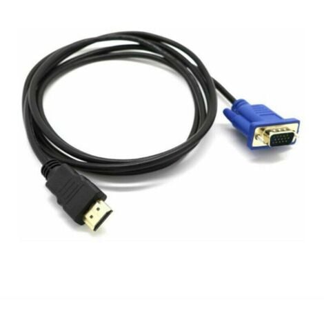 Cable et adaptateur pour vidéosurveillance Cable de conversion HDMI vers VGA 1080P Cable HDMI vers VGA Adaptateur 1,8 m (sans puce)