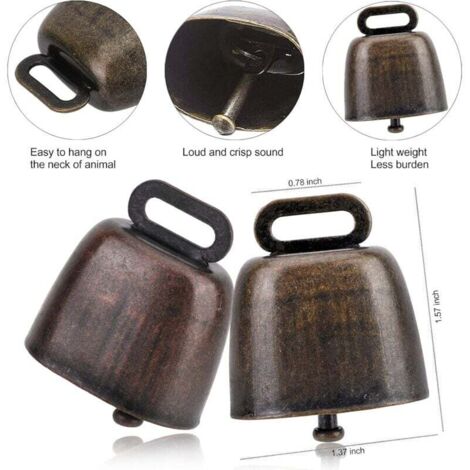 10 Cloches à Vache En Métal Bronze - Cloches De Pâturage Pour Bovins, Moutons, Chevaux - Décoration Vintage