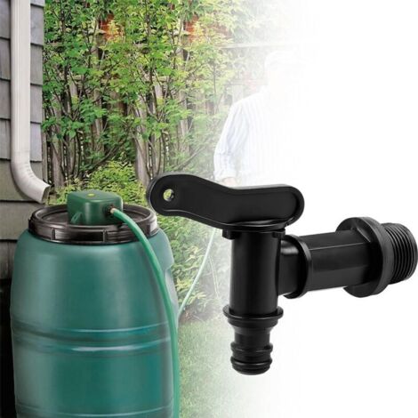 Lot De 2 Robinets Pour Récupérateur Eau De Pluie - Robinet Plastique Avec Adaptateur Tuyau Arrosage