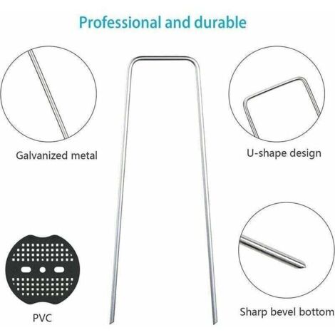 50 Piquets De Jardin 50 Rondelles Polissoir, Piquets De Sol En Acier