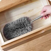 Plumeau Microfibre 4Family Club - Manche Télescopique Inox - Pour Sous Canapé, Lit & Radiateurs - Lavable